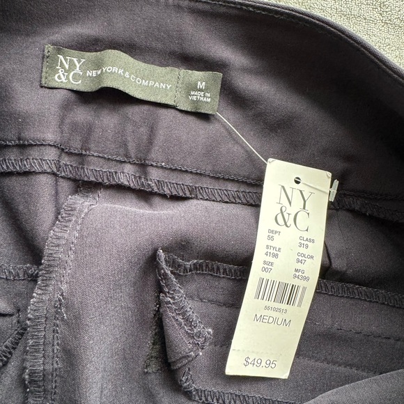 NY&C Whitney Pull On Navy Blue Ankle High Waisted Pants - Picture 3 of 6